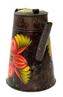 Outstanding 19th C  Toleware Coffee Pot Original Untouched Paint Decor  Aafa
