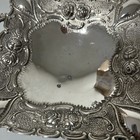 Vintage Ornate Silverplate Footed Candy Dish Baroque Rose Bonbon Tray Shiny