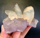 348 Gram Nice Combination Of Green Calcite With Cubic Fluorite From Pakistan 