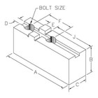H   R Mfg 450 Steel Tongue   Groove Soft Lathe Chuck Jaw  1-1 4  W X 3-1 2  L