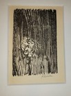 Werner Klemke Original Signed Woodcut Vintage German Modernism Woman Framed