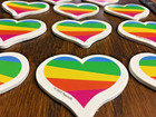 Valentine s Day Heart Multicolor Shapes  11 Self Adhesive Foam Shapes Stickers