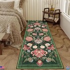 Garveehome Vintage Boho 2x6 Forest Green Floral Kitchen Runner Rug - Non-slip