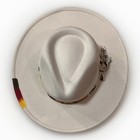 Oiernfe Western Hat Sz L xl  14    Wide Brim Fedora Felted Beige Band Cowboy Vtg