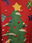 Ugly Christmas Sweater Womens Large Red Christmas Tree