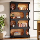 71  Tall Bookcase  4-tier Large Bookshelf With Open Display Rack For Living Room