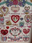 Finished Oak Wood Framed Valentine s Day Heart Themed Cross Stitch Picture