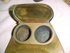 Art Nouveau Bronze  German Double Inkwell    Geschutz Real Bronze Depose