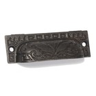 Pair Of Antique Cast Iron Decorative Bin Pulls  Late 1800 s  Nbp98