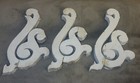 Antique Lot Of 3 Chippy White Architectural Wood Corbel Header 