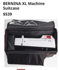Bernina Xl Extra Large Sewing Machine Suitcase Trolley For 7  Or 8 Series Black