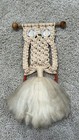 Vintage 1970s Macrame Jute Owl With Plastic Eyes