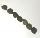 Small Oval Nugget Pendant Beads  Smoky Quartz W frosted Matte Finish  7 Pieces