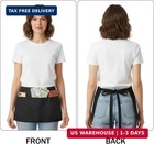 4pack Waitress Apron With 3 Pockets-black Server Aprons-waiter Short Half Waist