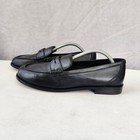 Madewell Grayson Penny Loafers Womens Size 12 Black Leather Shoes Stacked Heel