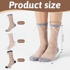 10 Pairs Polka Dot Sheer Socks Women With Bows  Breathable Sheer Lace Ruffle