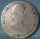 1813 Jp Peru 8 Reales Large Size World Silver Coin   Crown  617