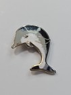 Dolphin Lapel Pin Black White Gray   Silver Colors By Mafco