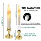 6pcs 6 5  Flameless Flickering Led Window Taper Candles With Removable Holders