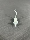 Vintage Hand Blown Glass White Mouse Animal Art Sculpture Cute Goofy Face