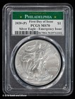 2020-p  1 American Silver Eagle Pcgs Ms70 Fdoi Emergency Issue Random Label core