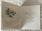 Unused Christmas Victorian Horse Sleigh Light Post Vtg Greeting Card 1940s 1950s