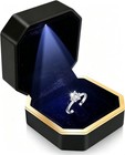 Led Light-up Ring Box For Engagement Proposal  Velvet Jewelry Display Case  Roma