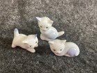 Vintage Blue And White Porcelain Playing Kittens Miniature Figurines  1 5 
