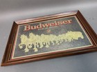 Vintage Budweiser Kings Of Beers Mirror Framed Sign 20x14    Clydesdales Bar Decor