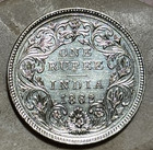 1862 British India Rupee Silver Victoria A ii 0 7 Dots Cleaned Nice Detail