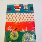 Vintage Sheets Christmas Wrapping Paper Includes Santa Paper Doll Paper Unused