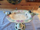 Antique Rustic Cast Iron Double Bird Bath Garden Sculpture Feeder Dish Victorian