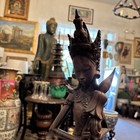 Rare Vintage 1970 Carved Wood Balinese Statue  18 25    T