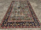 5x8 Blue Antique Oriental Rug Handwoven Real Vintage Handmade Fine Old Worn Ft