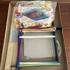 Deluxe Weaving Loom Metal Blue Vintage With Loops With Box Potholders
