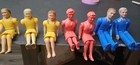 Lot Of 7 vintage Renwal Dollhouse Doll Family 2 fathers  2 mothers   3 daughters