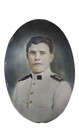 Wwi Naval Officer Photo Oval Convex Glass Frame