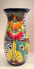 Talavera Mexican Pottery Folk Art Hand Painted Ceramic Vase 14  Artist Legamz