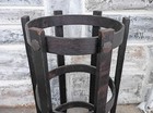 Antique Mission Arts   Crafts Round Bentwood Oak Slat Umbrella Or Plant Stand