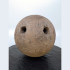 Antique Victorian Lignum Vitae Wooden 2 Hole Bowling Ball 12 Lb 8 Diameter
