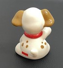 Fisher-price Little People White W brown Puppy Dog Red Collar Gold Dog Tag Htf