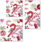 Party Napkins Disposable 3-ply Paper Lunch Napkin Pack  6 5  X 6 5   Candy Canes