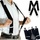 Mens X-back 2  Adjustable Elastic Braces Suspenders W  Heavy Duty Metal Clips