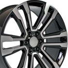Cv44-22090-6550-24mb 22x9 Replica Wheel Fits Gmc Yukon Black Machined
