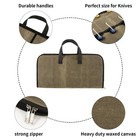 Qees Pocket Knife Roll Bag zipper Knife Display Case With 18 Slots waxed Canv   