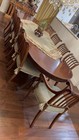 Antique Dining Room Table With 12 Chairs And Matching Hand Made Table Cloth  6 8