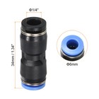 5pcs 1 4  To 6mm Reducing Push To Connect Air Line Fittings Black Blue
