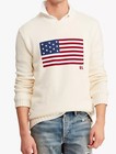Nwt Polo Ralph Lauren Cream Iconic American Flag Knit Crewneck Sweater