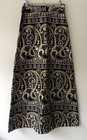 Vintage Vogue Line  Barold s  syd  Brocade Lame Black Gold   Silver Maxi Skirt