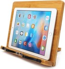 Wishacc Bamboo Book Stand  Adjustable Holder Tray And 11 0 X 8 1 Inches 